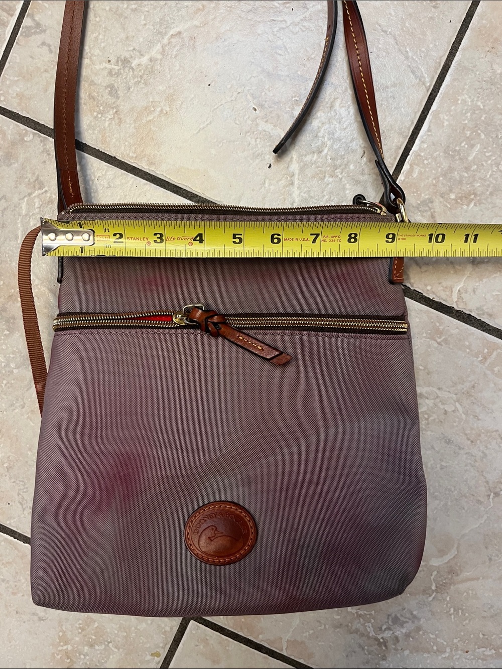Dooney & Bourke Grey Nylon Crossbody Bag DAMAGED - Picture 14 of 16